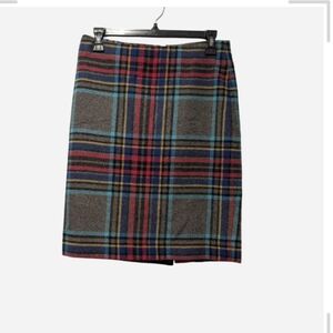 Pre-owned Plaid Wool Skirt - Multicolor